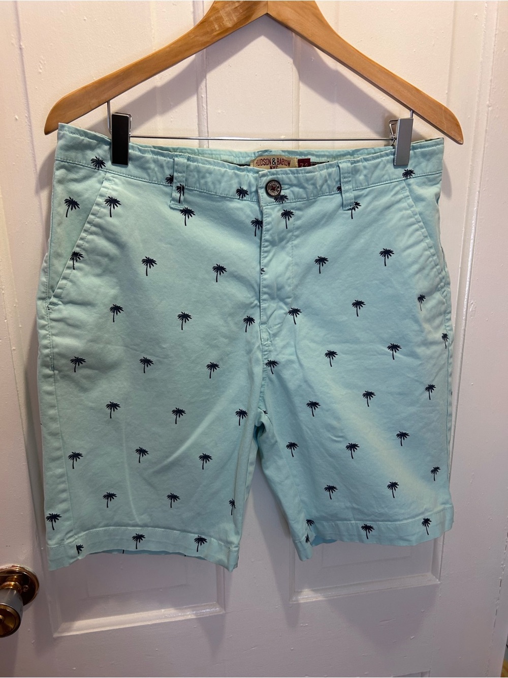 Hudson & Barrow NYC Men's Blue Nautical Anchor Print Shorts Size 32